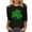 #3-Black, variant on Patlollav Womens St. Patrick's Day T-shirt 3/4 Sleeve Blouse Round Neck Casual Tops