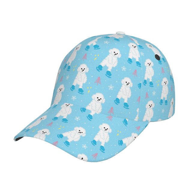 Balery Skating Poodle Fun Gorra de béisbol de tamaño ajustable para correr, entrenar y actividades al aire libre. Gorra de papá para todas las estaciones.