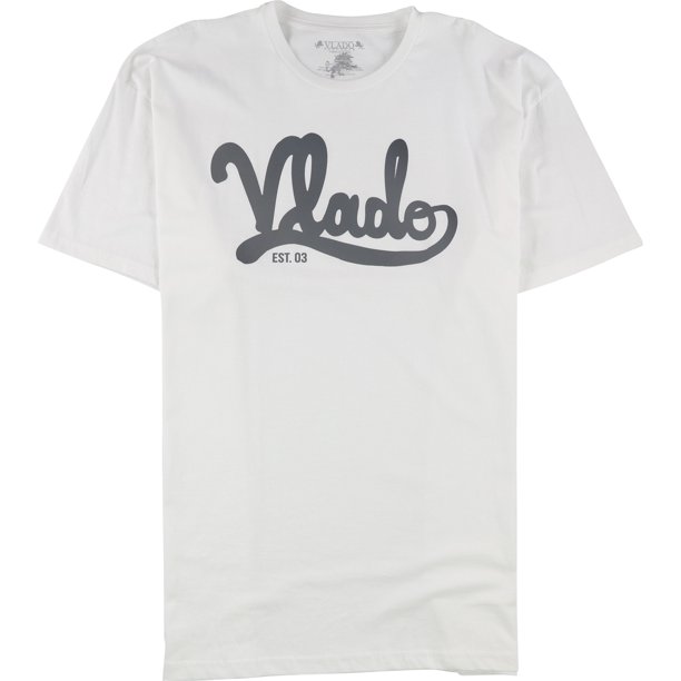 Camiseta gráfica con logotipo grande Vlado para hombre color blanco talla mediana