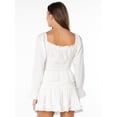 thumbnail image 2 of Celebrity Pink Women's Long Sleeve Square Neck Lace Trim Top, Sizes XS-XXXL, 2 of 6