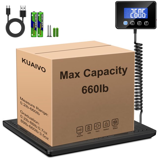 Báscula digital de envío KUAIVO de alta resistencia, 300 kg