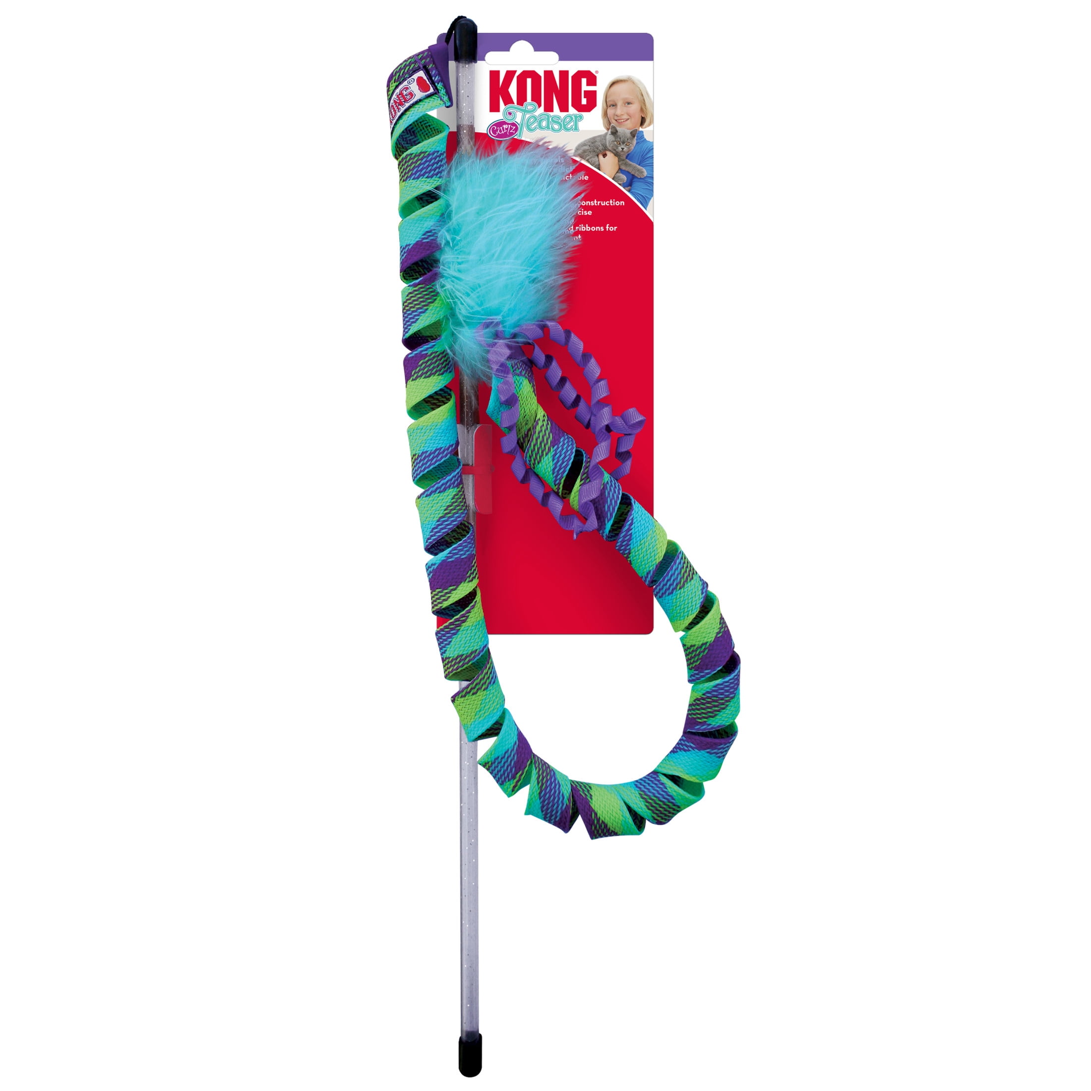 KONG® Teaser Curlz Sturdy Cat Toy Wand