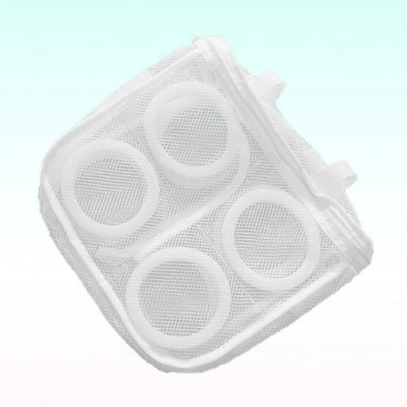 WASHWEPE 1PC Sneaker Wash Bag White 25*0.3937*26*0.3937in Rectangular Polyester Mesh Laundry