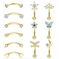 1/11Pcs 16G Eyebrow Rings for Women Curved Barbell Belly Lip Rings