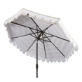 thumbnail image 6 of Safavieh Ramona 9ft Crank Metal Outdoor Umbrella in Beige and White, 6 of 6