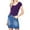 ULTRA PURPLE, variant on Women's Solid Short Sleeve Scoop Neck Cotton Bodysuit Leotard with Snap Crotch Bottom (TRUE NAVY , M)