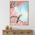 thumbnail image 2 of Beautiful Red Bird Sitting On Flowering Branch I 24 in x 32 in Framed Painting Canvas Art Print, by Designart, 2 of 5