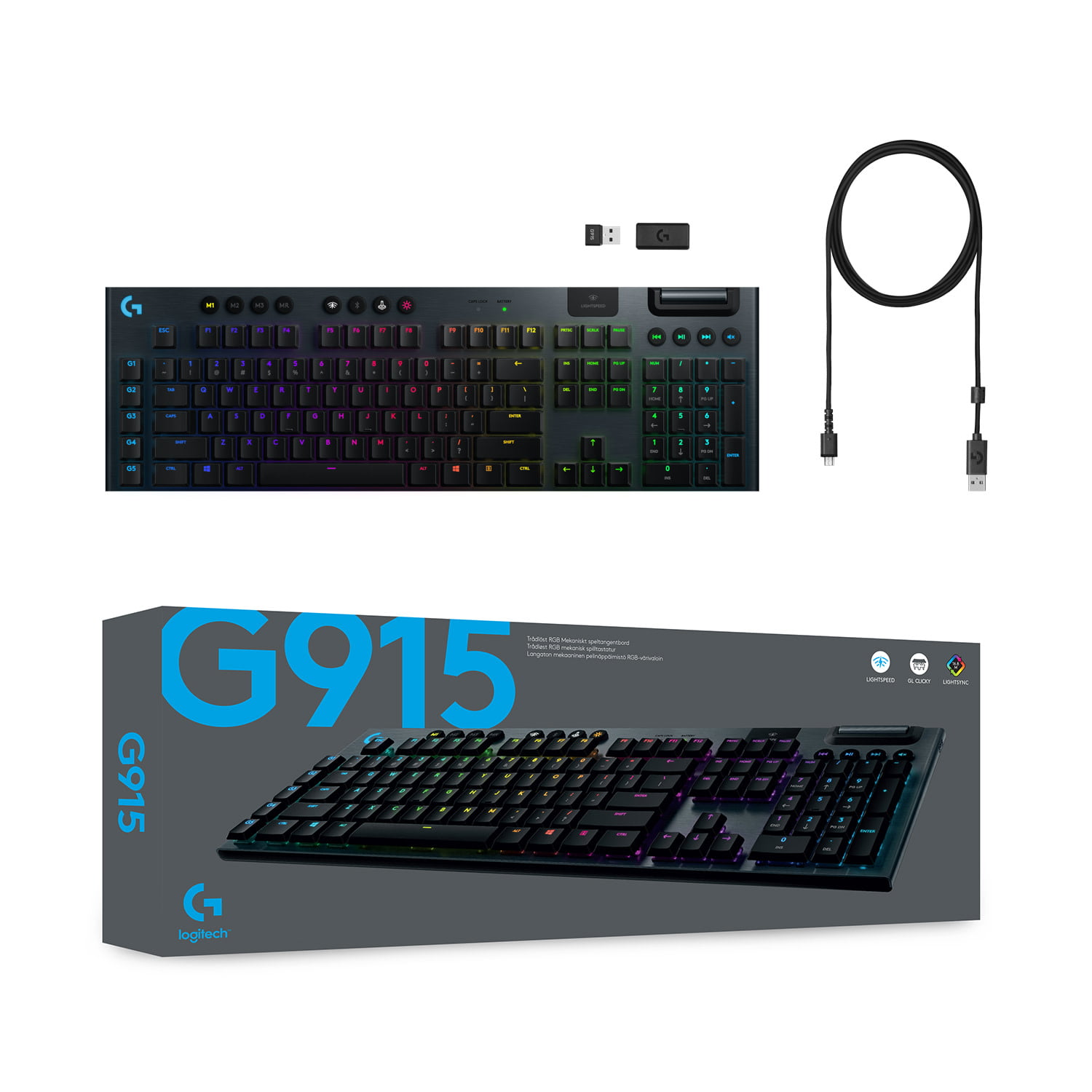Logitech G502 X Plus Lightspeed Wireless Gaming Mouse + G915 TKL Mechanical  Gaming Keyboard (Tactile) - Black