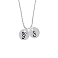 thumbnail image 2 of Delight Jewelry Silvertone Large Script Letter - G - 3/4'' Disc - Silvertone Script Initial Disc - S - Charm Necklace, 20"+3", 2 of 4