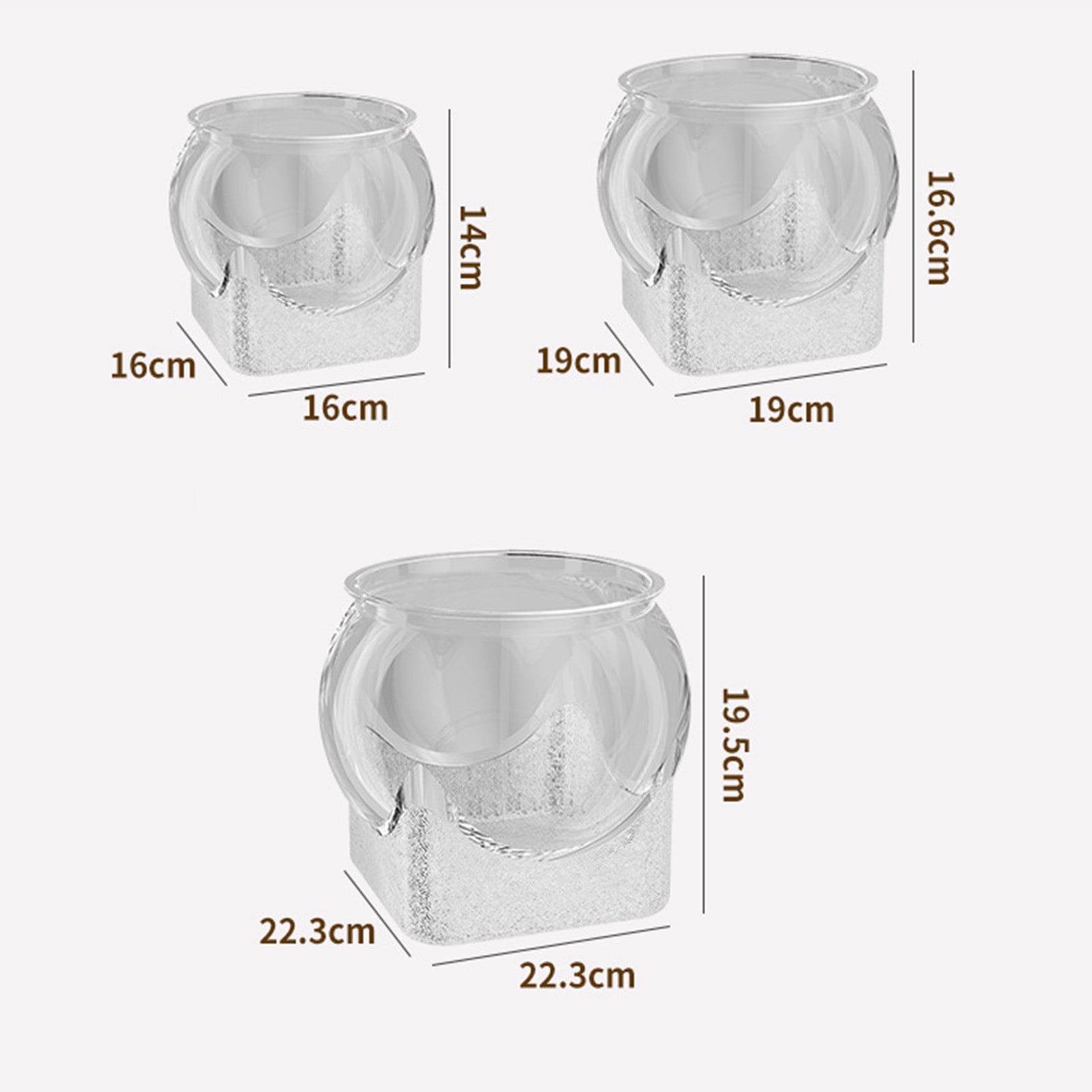Koiauber Clear Fish Bowl for Betta Fish Golden Fish Turtle Plastic Betta Fish Tank Desktop Round PET Aquarium