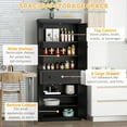 thumbnail image 4 of HOMCOM Garde-Manger de Cuisine, Buffet Autoportant avec 4 Portes, Noir, 4 of 10
