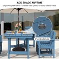 thumbnail image 2 of KINGYES 7-Piece Outdoor Dining Set, HDPE Patio Table and Chairs with Umbrella Hole, Blue, 2 of 12