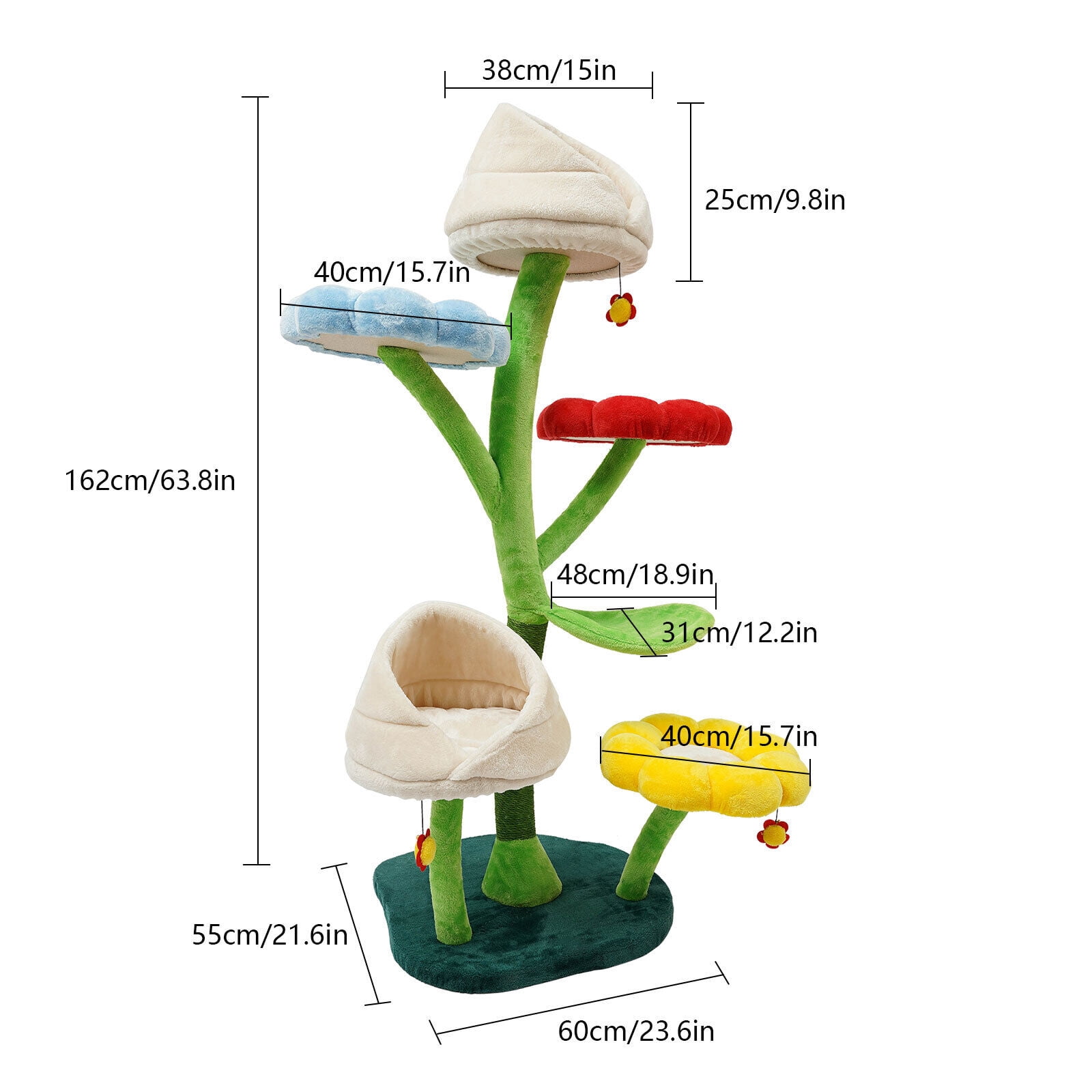 6 Tiers Indoor Cat Tree Tall Cat Tower for Large Cats 22 Lbs Cat Climbing Frame
