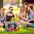 thumbnail image 7 of Insulated Cooler Bag with Multiple Pockets Lightweight Lunch Box Tote for Travel Beach Camping Office Red White and Blue Stars, 7 of 7