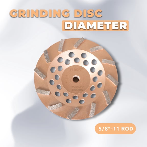 findmall 7" Concrete Grinding Cup Wheels 12 Diamond Abrasive Segments 5/8"-11 Arbor