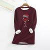 thumbnail image 1 of Hauts à Manches Longues pour Femmes Mode Féminine Impression de Noël Manches Régulières Automne Hiver Chemise Décontractée Col Rond, 1 of 5