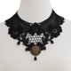 thumbnail image 2 of Collar gótico de Halloween Sunnimix Encaje Negro Hueco De Flor Búho, 2 of 8