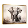 thumbnail image 2 of Designart "Black And White Elephant Beauty Of Strength II" Animals Floater Framed Canvas Art Print, 2 of 7