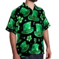 thumbnail image 2 of Saint Patrick's Day Men's Short Sleeve Hawaiian Poplin Shirt - Casual Printed Button Down Summer Beach Shirt for Men, 2 of 6