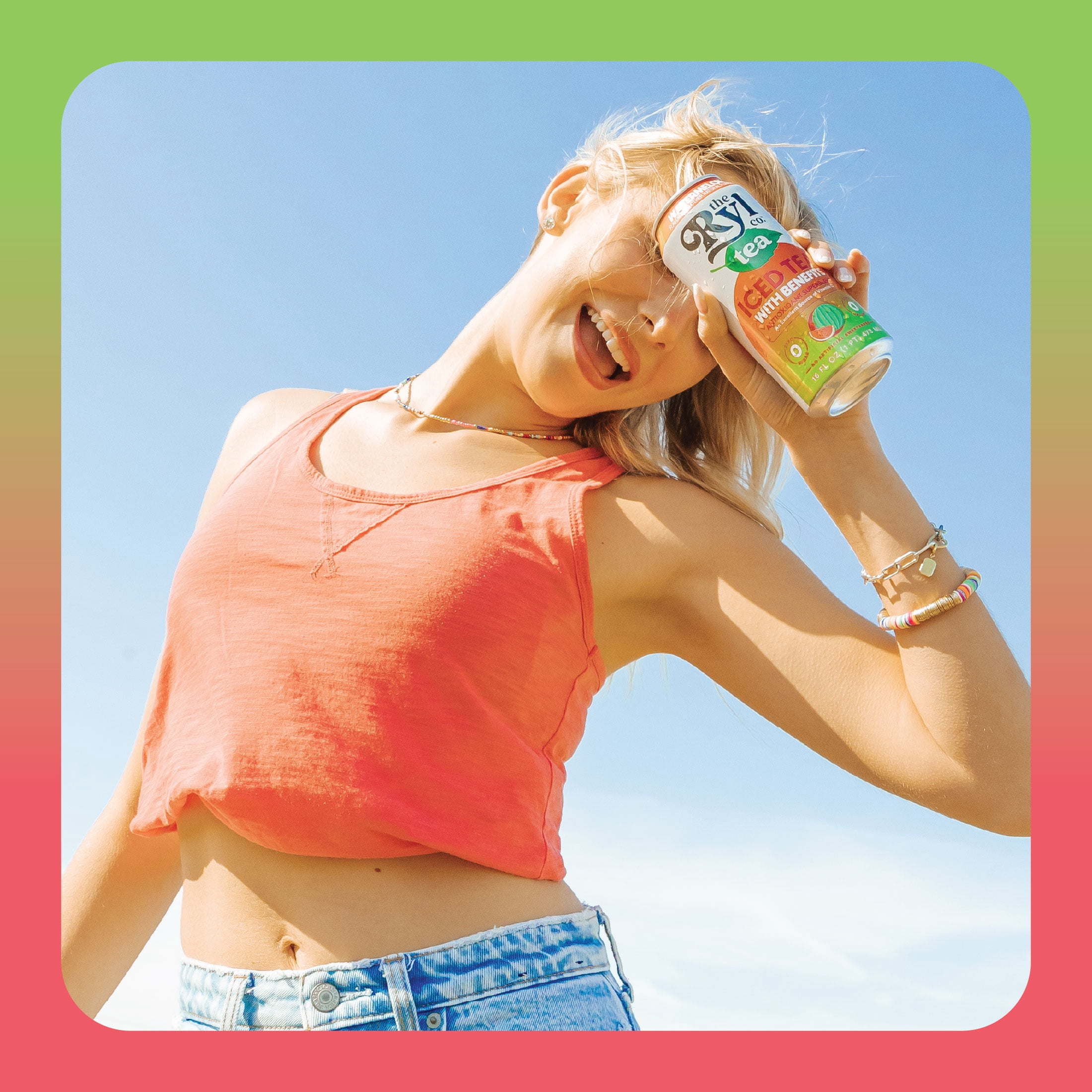 Ryl Iced Tea Watermelon, Zero Sugar Iced Tea, Antioxidant Superblend, 16 fl oz Ready-to-Drink Can