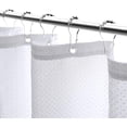 thumbnail image 4 of Black Shower Curtain, Polyester Ombre Bath Shower Curtains for Bathroom, Textured Fabric Waterproof Shower Curtain Liner with 12 Hooks,Machine Washable（72 x 72 inch,Black）, 4 of 6