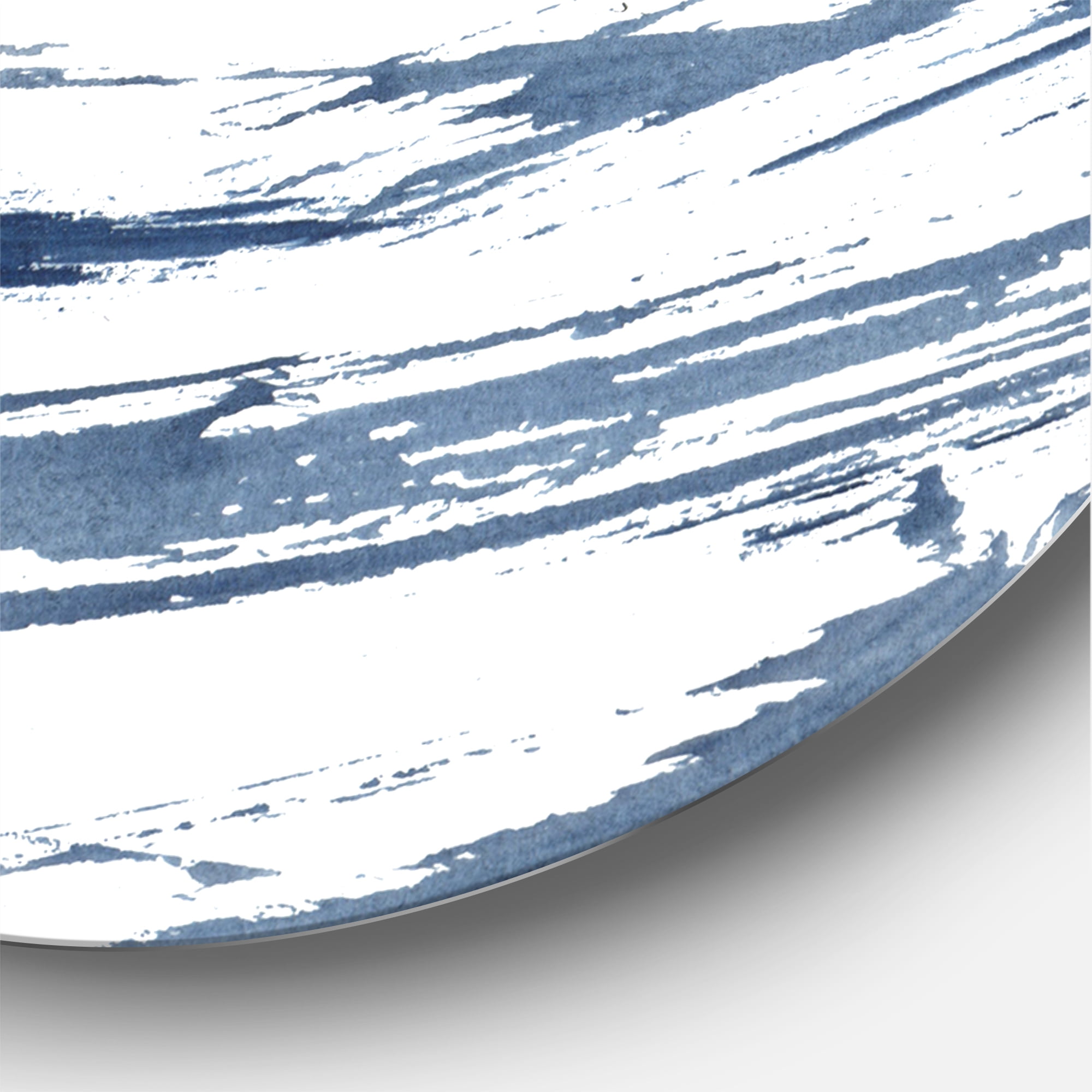 Designart 'Blue Abstract Aquatic Texture' Modern Circle Metal Wall Art 11x11 - Disc of 11