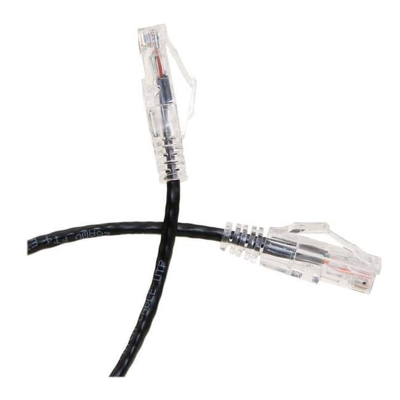 CableWholesale 13X6-62203 3 ft. Cat6a Slim Ethernet Patch Cable Snagless Molded Boot, Black