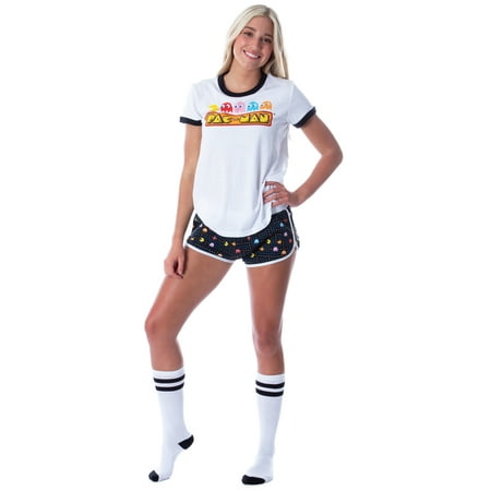 

Pac-Man Women s Retro Pacman Video Game 3 Piece Loungewear Pajama Set (XL)