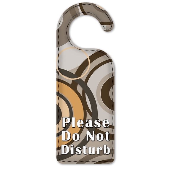 Do Not Disturb Door Knob Hanger Sign - Mocha Circles