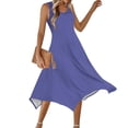 thumbnail image 2 of gakvbuo Summer Tank Dress For Women Maxi Dress Sundress Womens Dresses Sleeveless Round Neck Drawstring Casual Ruffle A-Line Mini Dress, 2 of 9