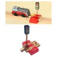 thumbnail image 4 of Kids Wooden Train Accessories Building Play Set Toy Crossroad, 4 of 9