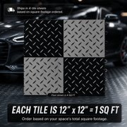 FlooringInc Nitro Pro Garage Tiles, Diamond, 40 Pack, 40 Sq/Ft. Gunmetal/Black