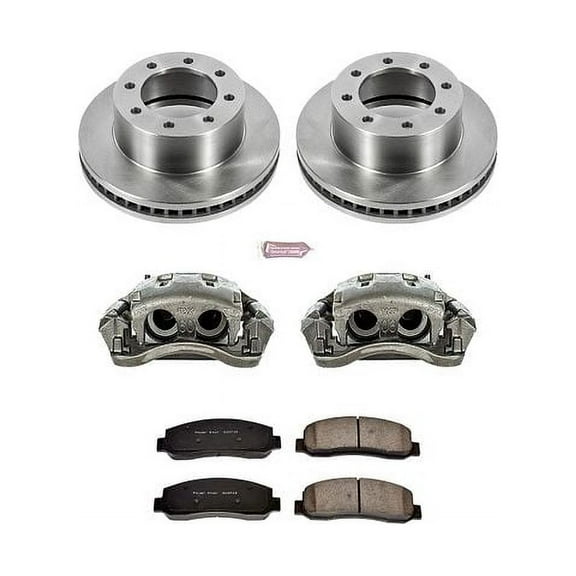 PowerStop Front Stock Replacement Brake Pad and Rotor Kit with Calipers Fits: FORD Select Models KCOE1781A