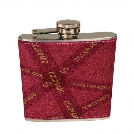 

KuzmarK 6 oz. Leather Pocket Hip Liquor Flask - Colorado Pink Pride