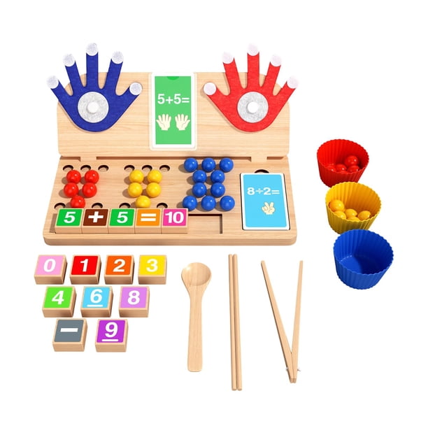 Juguetes de matemáticas con los dedos para sumar y restar. Juego educativo de desarrollo para el aprendizaje. Estilo B