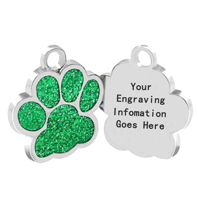Pet Names KABOER Personalized Dog Tags Engraved Cat Puppy Pet ID Name Collar Tag Pendant Pet Accessories Bone/Paw Glitter ()