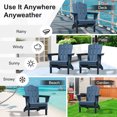 thumbnail image 3 of JUSTLET Adirondack Chair, Plastic Folding Outdoor Patio Chairs, Outside HDPE Chairs for Lawn, Yard, Navy Blue, 3 of 10