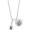 thumbnail image 1 of Delight Jewelry Silvertone Rock Star Guitar Silvertone Script Initial Disc - B - Charm Necklace, 20"+3", 1 of 4