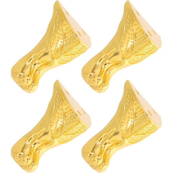 LOLIPPYY 4Pcs Golden Vintage Decorative Corner Feet for Furniture Boxes Cabinets and Table Support