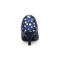 thumbnail image 2 of BLISSFUL STEP Women's Shoes Polka Dot Kitten Heel Pumps Pointed Toe Slip-on Heels Royal Blue 6, 2 of 7