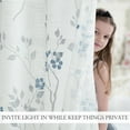 thumbnail image 5 of Floral Linen Semi Sheer Curtains 108 Inches Long 2 Panels for Living Room Bedroom Blue Grey Farmhouse Flower Patterned Light Filtering Textured Rod Pocket Window Treatments Drapes, 50x108, 5 of 9
