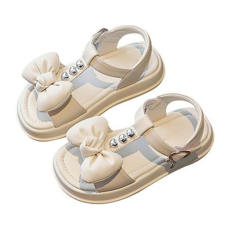

Baby Girls Sandals Soft Soled Summer Bow Princess Flat Trendy Unisex-Child Sandal