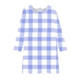 thumbnail image 4 of NAISIBABY A-Line Dress for Girls, Plaid Elastic Soft Long Sleeve Training Dance Ballet Midi Dress Blue 4-5T, 4 of 5