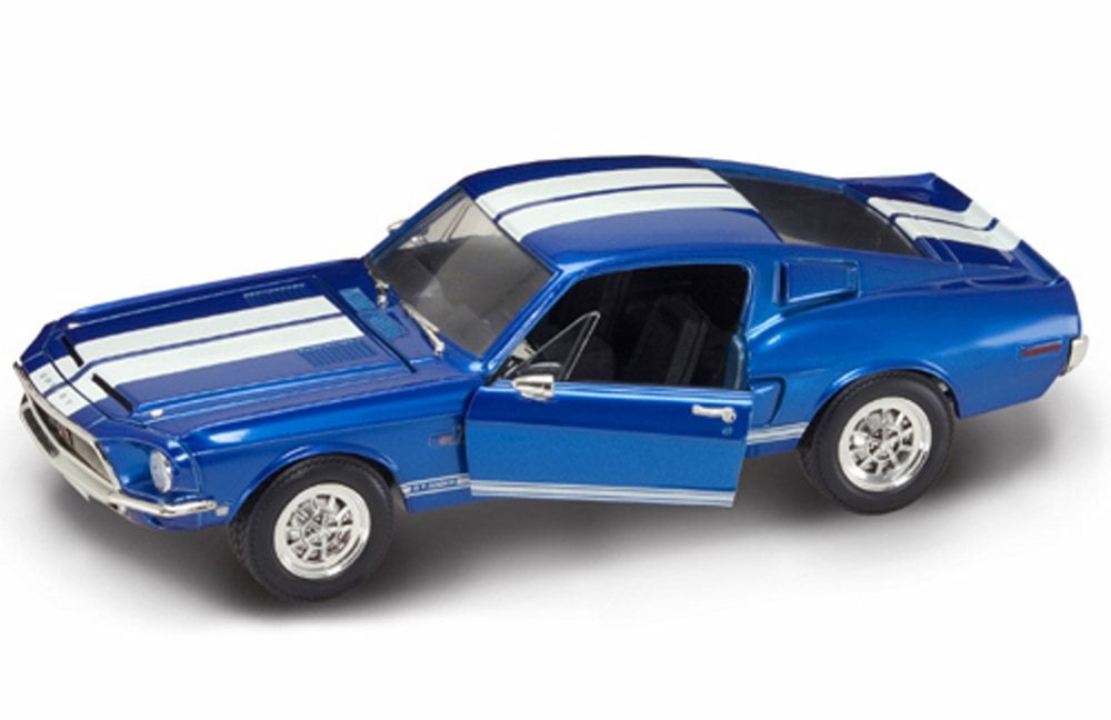 1968 Shelby Mustang GT-500KR, Blue - Yatming 92168 - 1/18 Scale Diecast