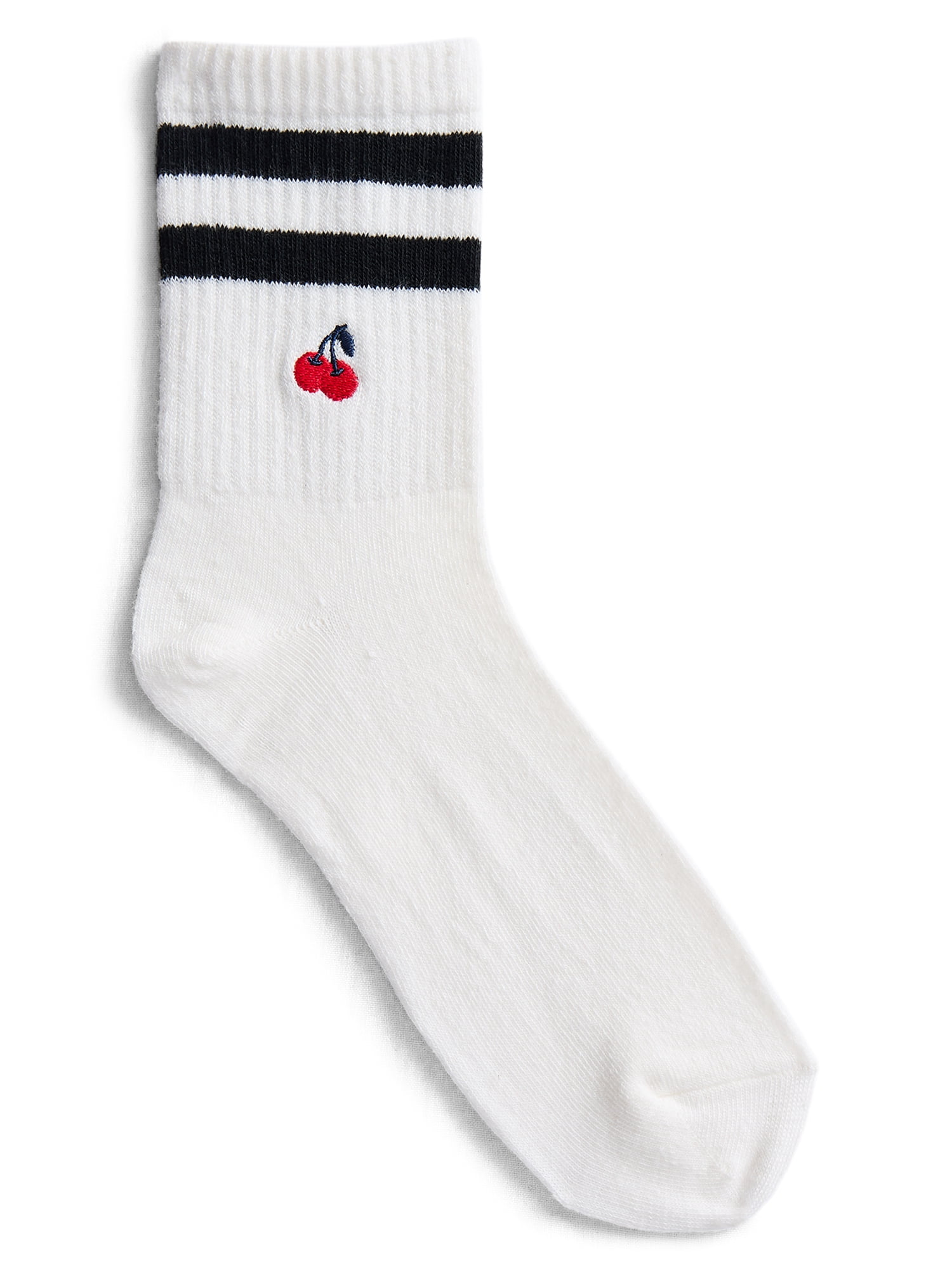 No Boundaries Embroidered Mid Crew Socks, 6-Pack, Women's, Shoe Sizes 4-10