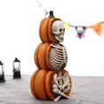 thumbnail image 2 of Linterna De Calabaza De Halloween Estatua De Esqueleto De Calabaza De Resina Brillante Para Accesorios De Fiesta De Halloween Noticed HA037403-00, 2 of 6