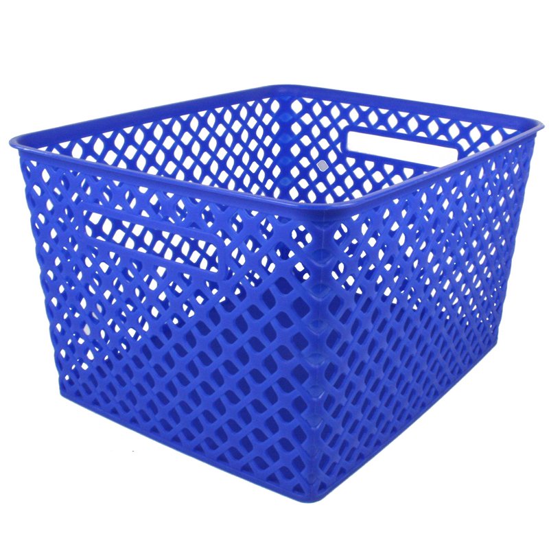 (3 EA) LARGE BLUE WOVEN BASKET
