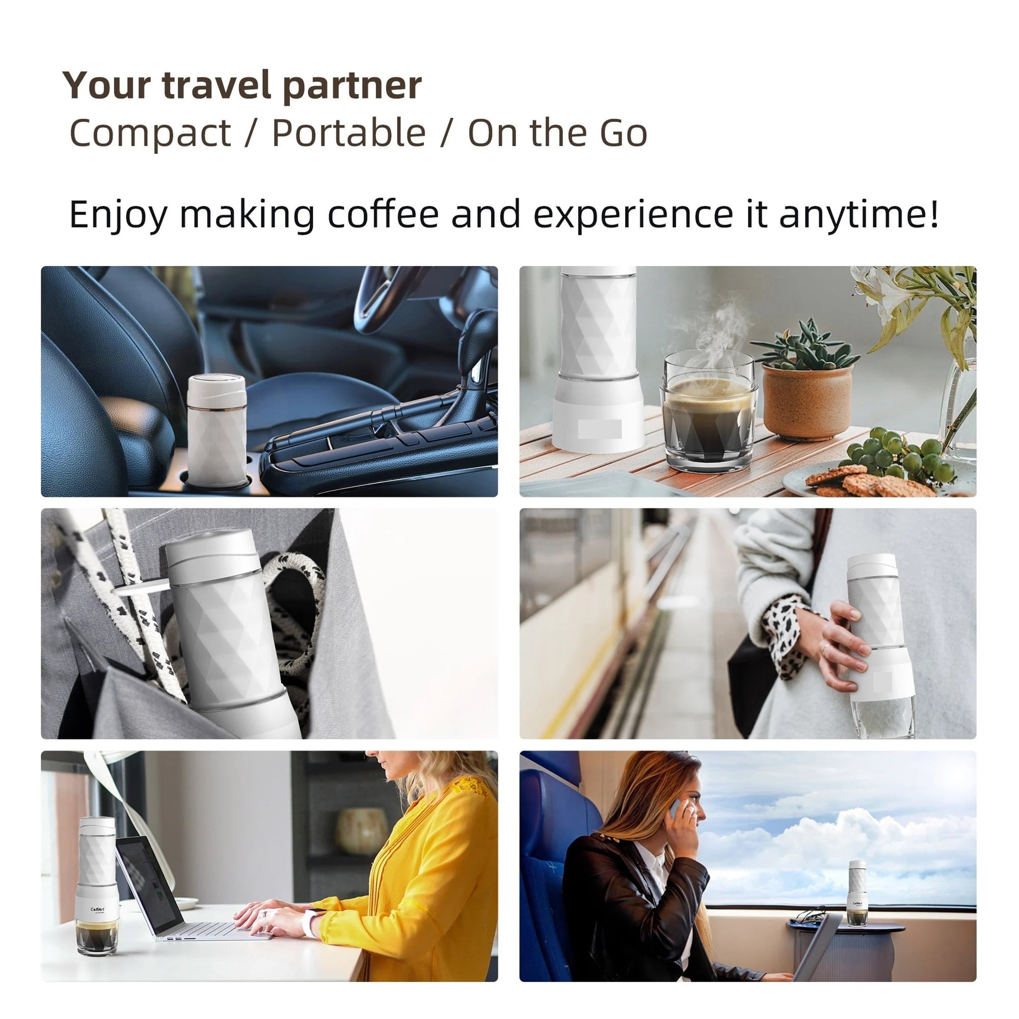 Portable Coffee Maker Espresso Machine Hand Press Capsule Ground Coffee Brewer Portable For Travel And Picnic ,Portable