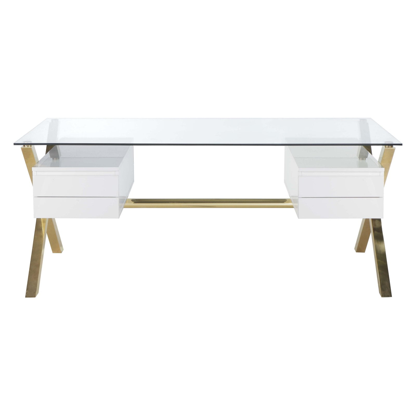 large white and gold desk