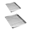 thumbnail image 3 of Rack Tray Set Stainless Steel Cooling Rack cooling rackstainless steel cake Non-Stick Cake Grill Kitchen Cupcake Baking Tool, 40x30x2.5cm, 3 of 9